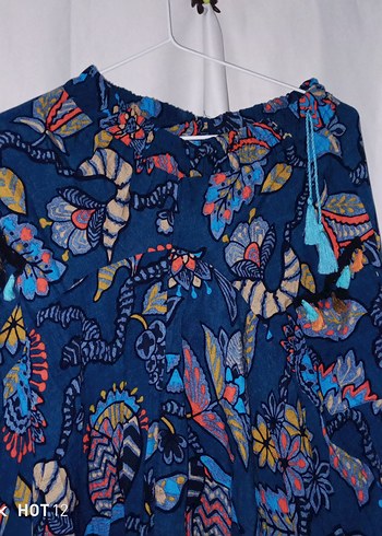 Renkli Püsküllü Bohem Uzun Tunik - Görsel 2