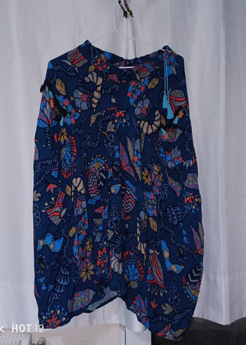 Renkli Püsküllü Bohem Uzun Tunik - Görsel 4