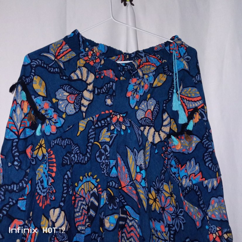 Renkli Püsküllü Bohem Uzun Tunik - Görsel 2