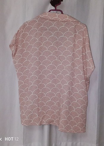 Kahverengi Desenli Keten Kadın Gömlek - Görsel 2