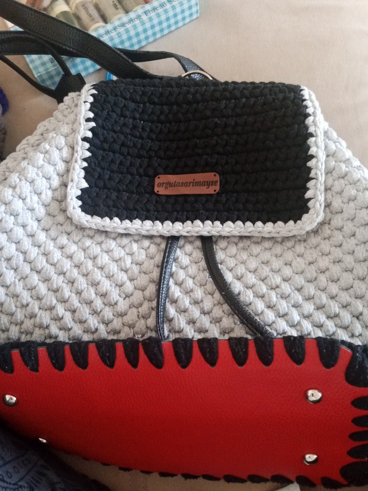 El Örgüsü Kadın Sırt Çantası - Görsel 2