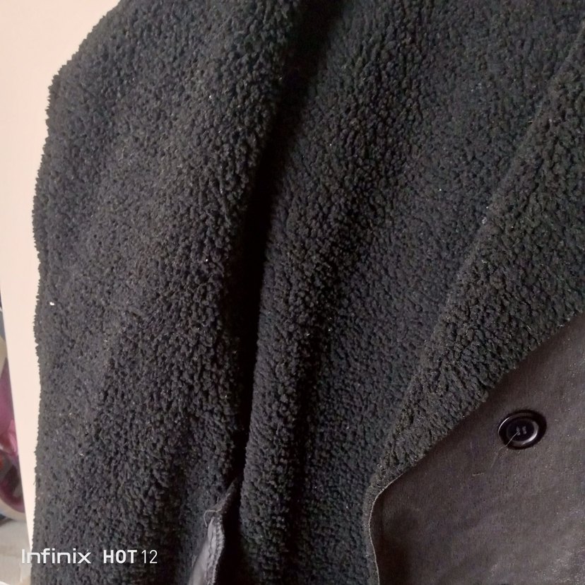 Düğmeli Siyah Deri Kadın Kaban - Görsel 4