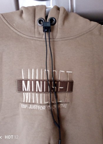 Kapüşonlu yeşile çalan kahverengi tonunda  Erkek Sweatshirt - Görsel 3