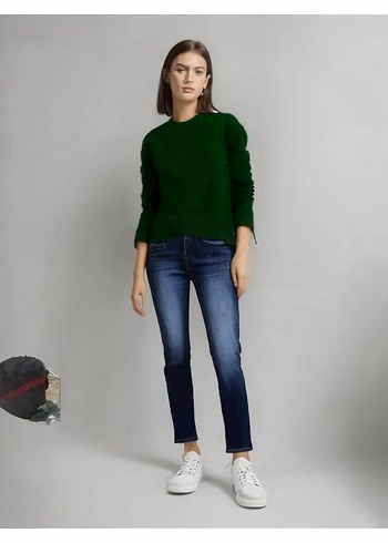 Koyu Mavi Regular Fit Denim Kadın Jean - Görsel 9