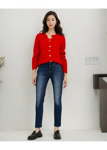 Koyu Mavi Regular Fit Denim Kadın Jean - Görsel 8