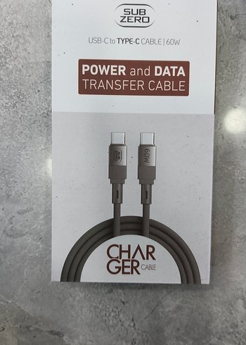 60W USB-C to USB-C Şarj ve Data Kablosu Gri - Görsel 2