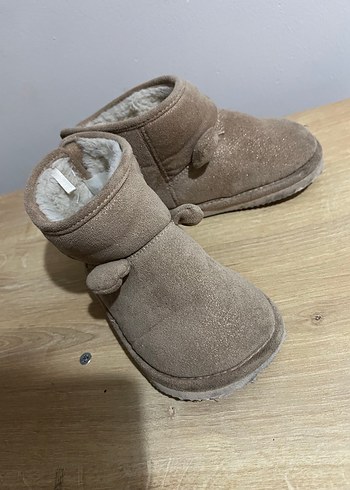 Kız Çocuk Bej Süet Kürklü Bot - Görsel 4