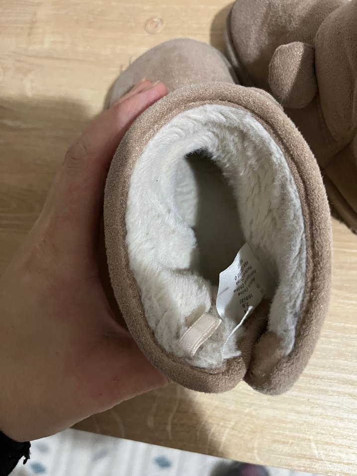 Kız Çocuk Bej Süet Kürklü Bot - Görsel 2