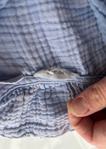 Kız Çocuk Mavi Keten Gömlek - Görsel 2