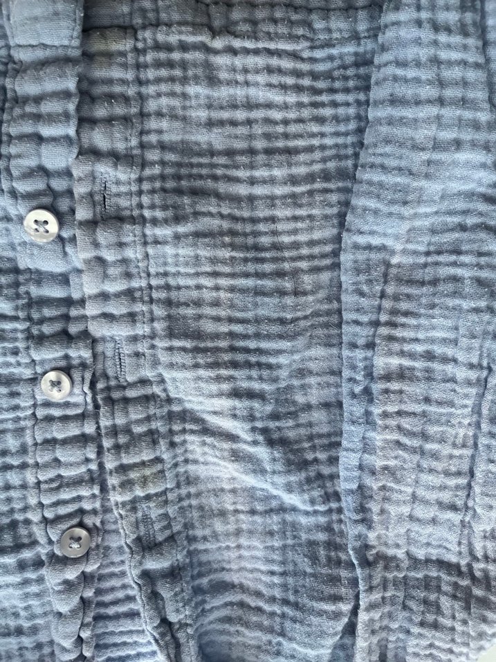 Kız Çocuk Mavi Keten Gömlek - Görsel 3