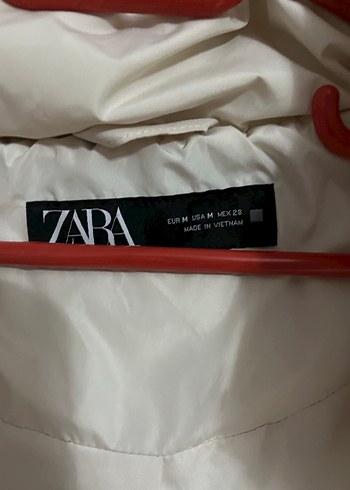 Beyaz Kadın Midi Mont, Fermuarlı, Yüksek Yaka - Görsel 2