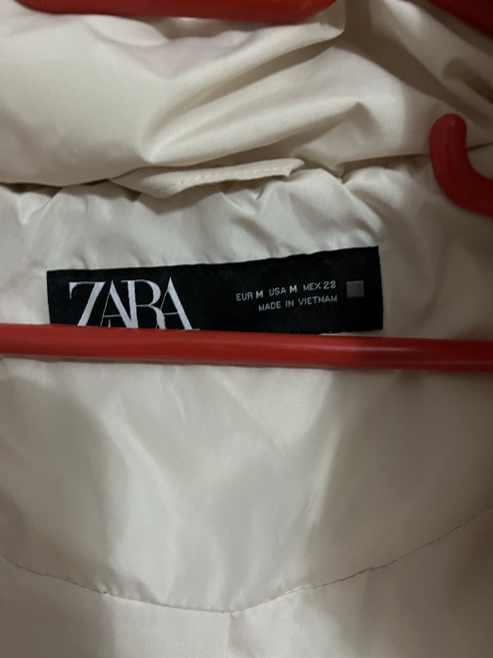 Beyaz Kadın Midi Mont, Fermuarlı, Yüksek Yaka - Görsel 2