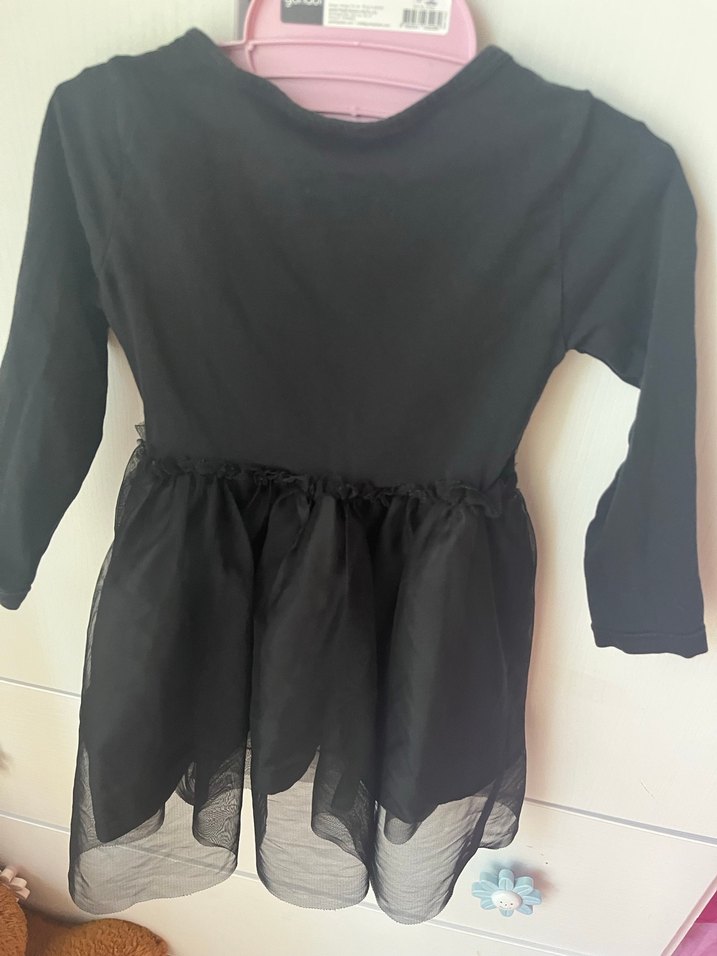 Uzun Kollu Siyah Gotik Kız Elbisesi - Görsel 5