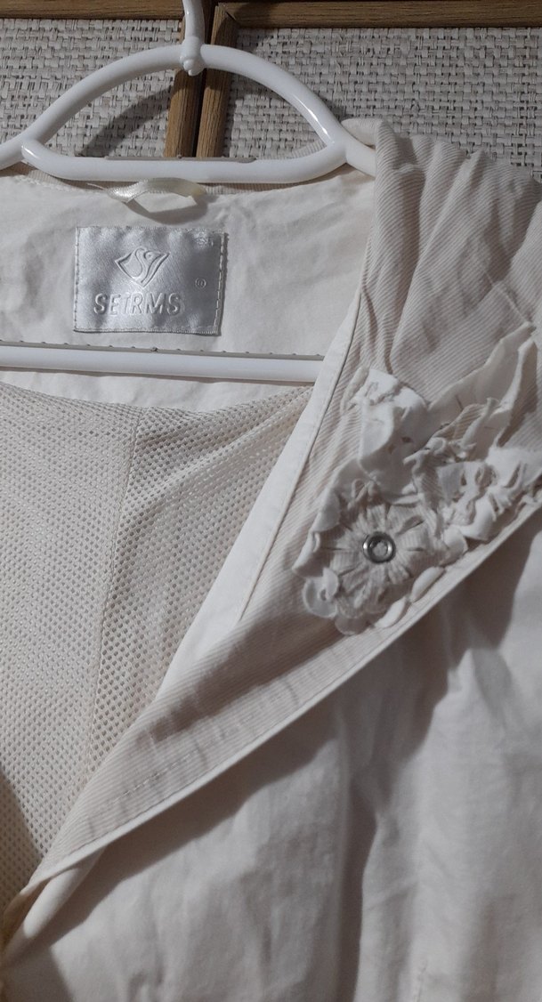 Uzun Kesim, Düğmeli Keten Ceket yağmurluk - Görsel 3