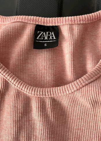 Zara Pembe Kız Kolsuz Crop Top - Görsel 2