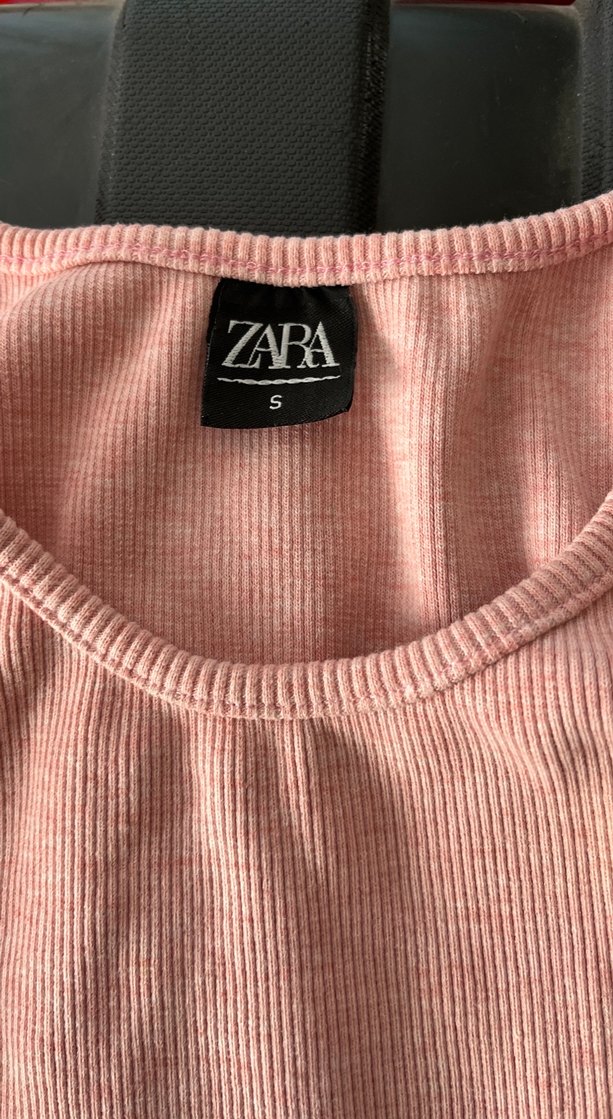 Zara Pembe Kız Kolsuz Crop Top - Görsel 2
