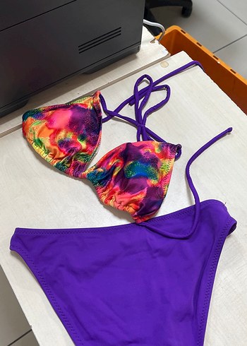 Renkli Bağlamalı İpli Kadın Bikini - Görsel 4