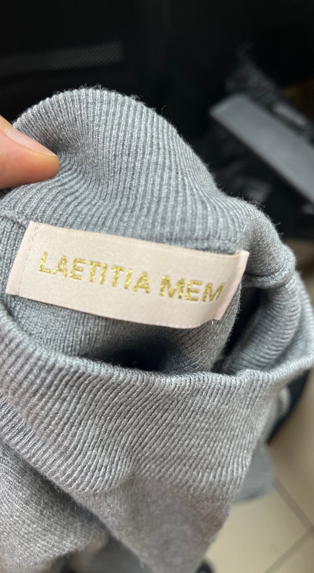 Gri Yüksek Yakalı Triko kazak - Görsel 4