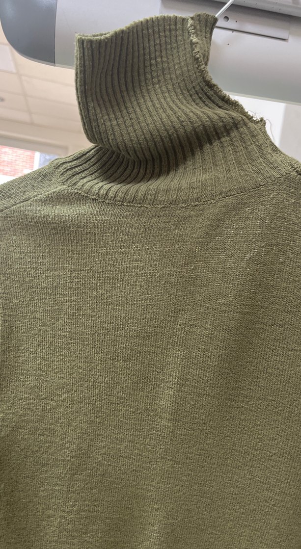 Kadın Haki Boğazlı Yün Kazak - Görsel 4