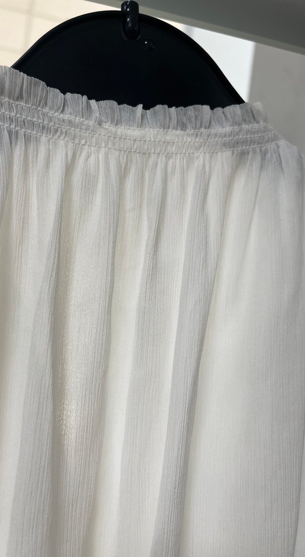 Beyaz Kolsuz V Yaka  Bluz - Görsel 4