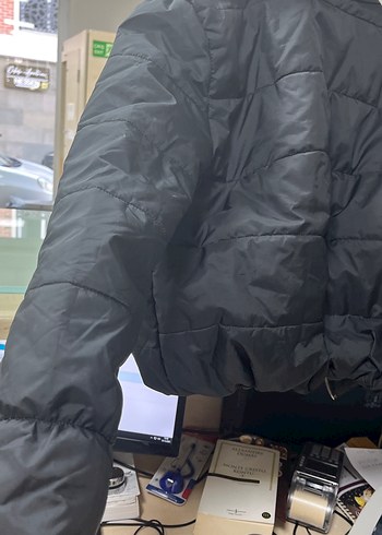 Kadın Siyah Fermuarlı Dik Yaka Mont - Görsel 7