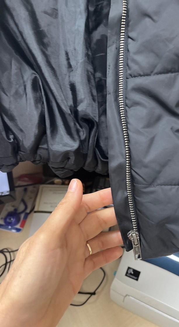 Kadın Siyah Fermuarlı Dik Yaka Mont - Görsel 5