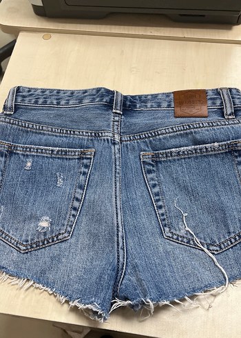 Kadın Mavi Denim Mini Şort - Görsel 4