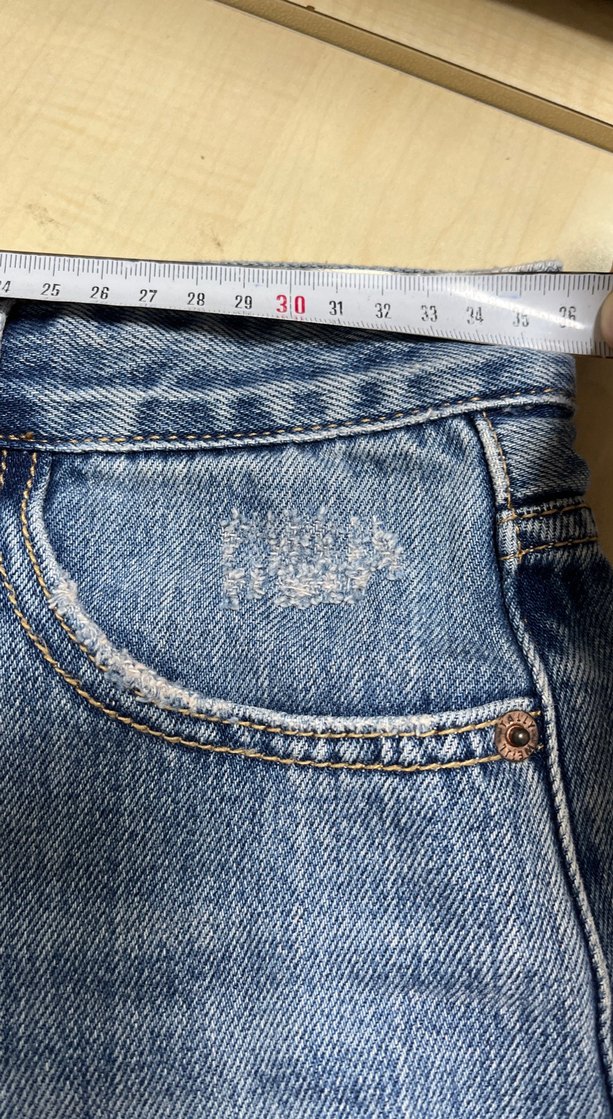 Kadın Mavi Denim Mini Şort - Görsel 5