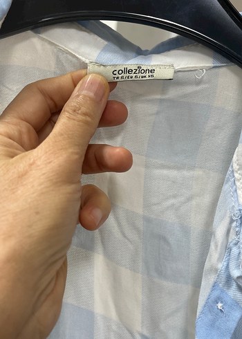 Mavi Ekoseli Pamuklu Kadın Gömlek - Görsel 4