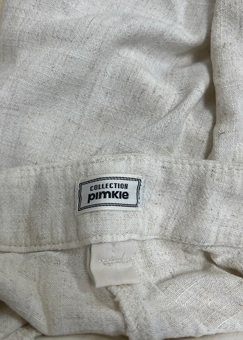 Kadın Beyaz Keten Mini Şort - Görsel 5