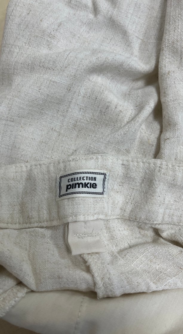 Kadın Beyaz Keten Mini Şort - Görsel 5