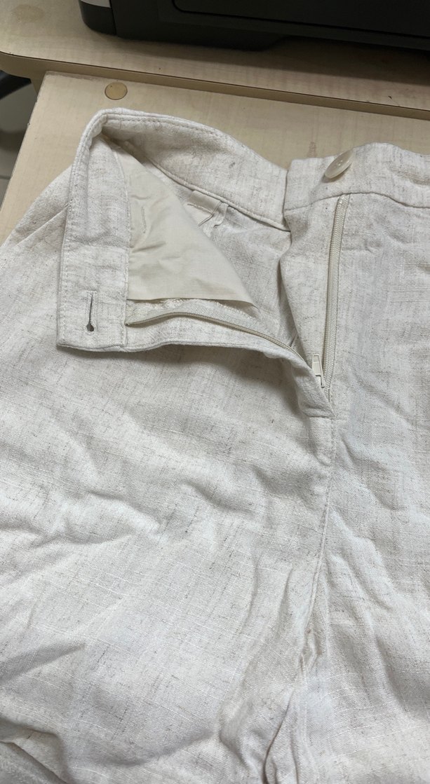 Kadın Beyaz Keten Mini Şort - Görsel 3