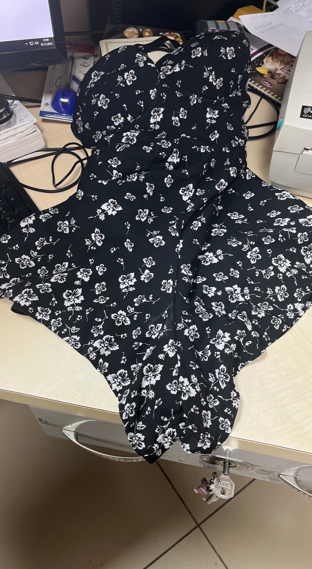 Siyah Straplez Midi Kadın Elbise - Görsel 4