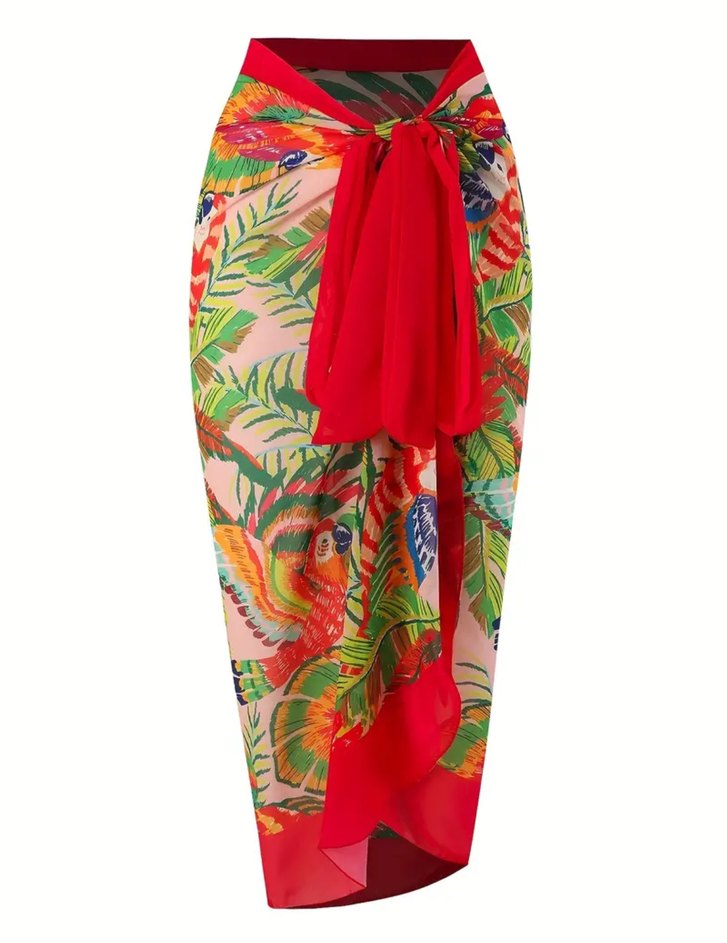 Çiçek Desenli mayo pareo takım - Görsel 3