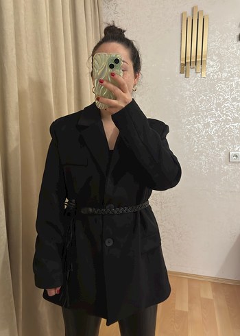 Siyah Süet blazer ceket - Görsel 2