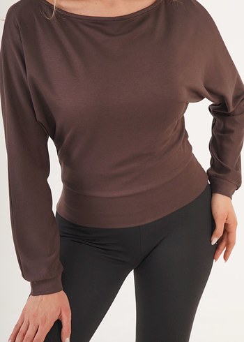 Kahverengi Salaş Mini Kadın Bluz - Görsel 2