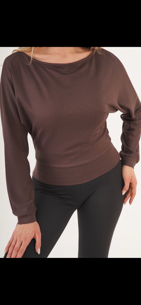 Kahverengi Salaş Mini Kadın Bluz - Görsel 2