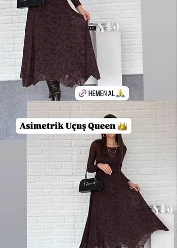 Flog baskı asimetrik kesim etek - Görsel 3