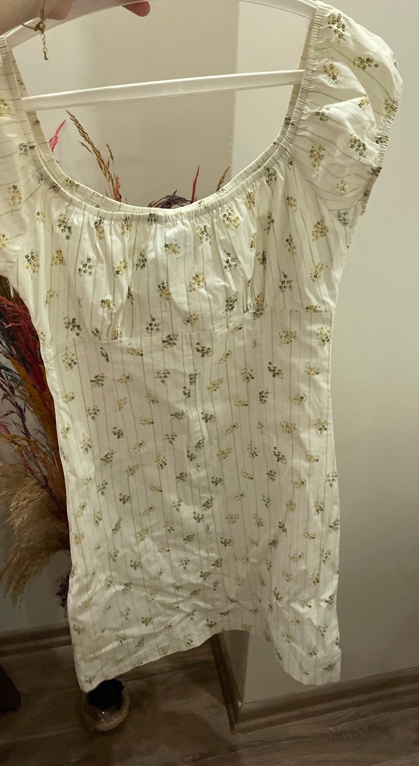 Çiçek desenli baharlık Midi Bohem Elbise - Görsel 3