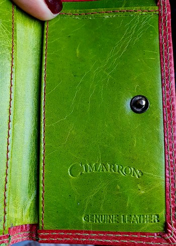 Cimarron Marka Nakışlı Kırmızı Deri Kadın Cüzdan - Görsel 2