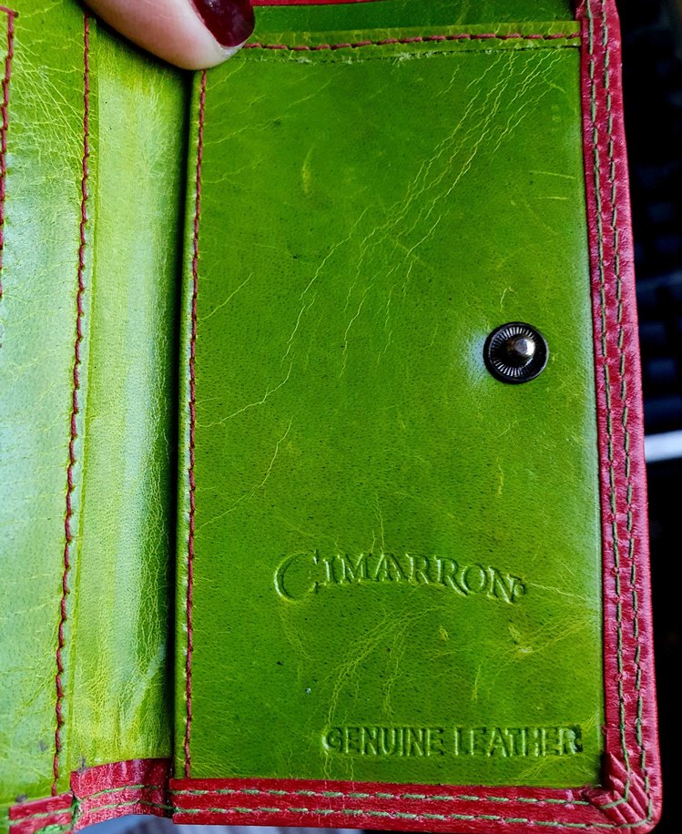 Cimarron Marka Nakışlı Kırmızı Deri Kadın Cüzdan - Görsel 2