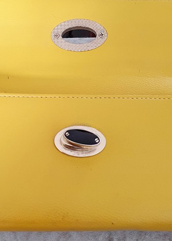 Sarı Yılan Desenli Deri Kadın Portföy Cüzdan - Görsel 2