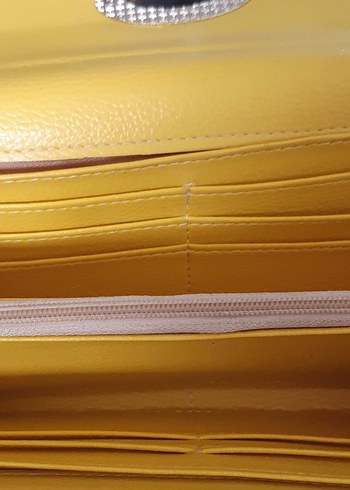 Sarı Yılan Desenli Deri Kadın Portföy Cüzdan - Görsel 3