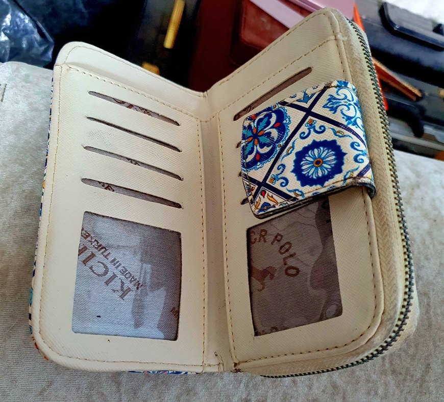 Renkli Nakışlı Bohem Seramik Desenli Cüzdan - Görsel 2