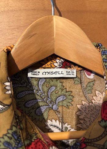 Vintage Desenli Kısa Kollu Gömlek/ XL - Görsel 4