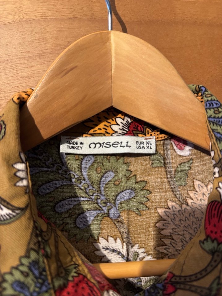 Vintage Desenli Kısa Kollu Gömlek/ XL - Görsel 4