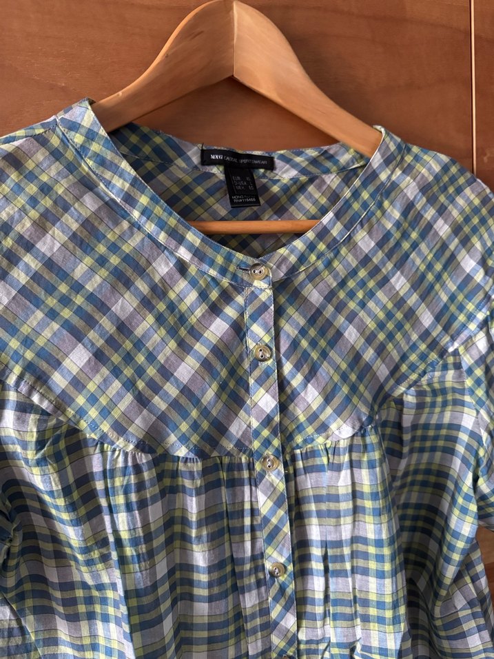 MNG Casual Kareli Kısa Kollu Gömlek - Görsel 5