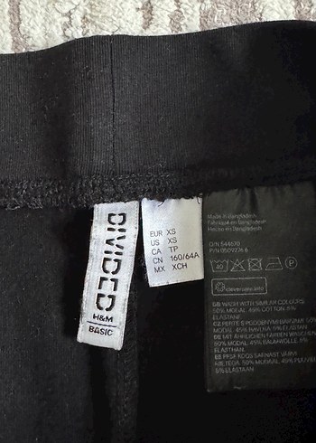 H&M Yüksek Bel Siyah Penye Midi Etek XS - Görsel 3