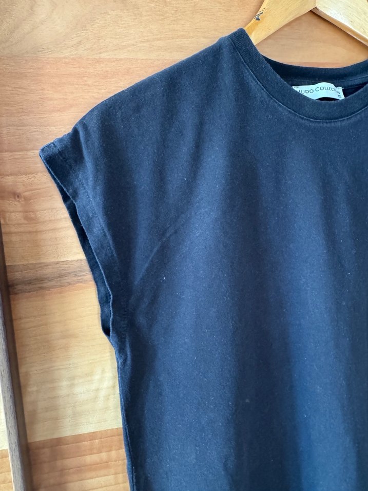 Mudo Collection Penye XS siyah elbise - Görsel 3