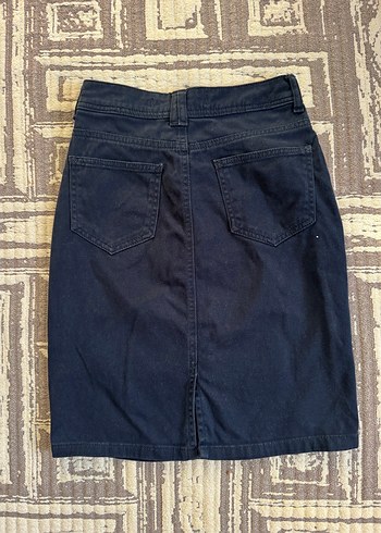 Yüksek Bek Lacivert mini kot etek / S - Görsel 2